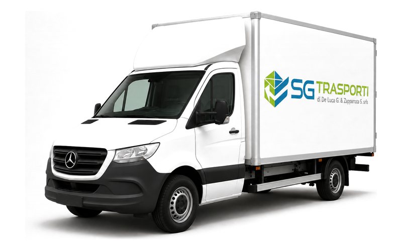 Boxato con sponda di SG Trasporti, furgonatura fissa in alluminio con sponda idraulica